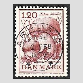FRIM�RKER DANMARK | 1978 - AFA 670 - Sj�ldne svampe - 1,20 Kr. r�d - Pragt Stemplet