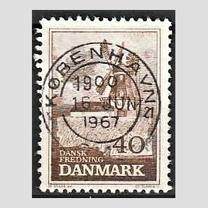 FRIM�RKER DANMARK | 1965 - AFA 440 - Fredning - 40 �re brun - Pragt Stemplet