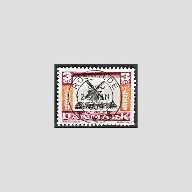 FRIMRKER DANMARK | 1988 - AFA 919 - Gamle mller - 3,00 Kr. rd/orange/sort - Pragt Stemplet Roskilde