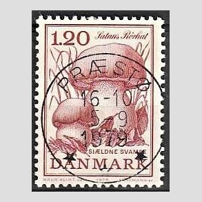 FRIM�RKER DANMARK | 1978 - AFA 670 - Sj�ldne svampe - 1,20 Kr. r�d - Pragt Stemplet
