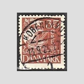 FRIM�RKER DANMARK | 1927 - AFA 173 - Karavel 35 �re brunr�d - Lux Stemplet 