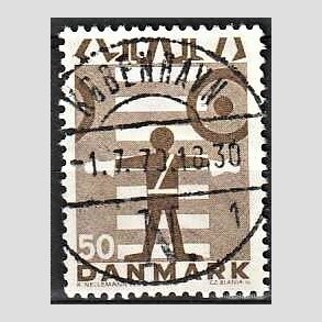 FRIMRKER DANMARK | 1970 - AFA 494 - Trafiksikkerhed - 50 re brun - Pragt Stemplet
