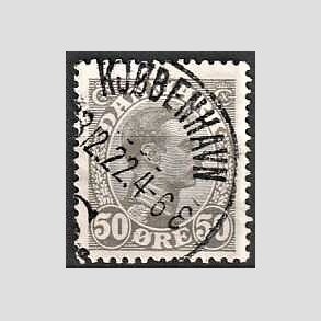 FRIMRKER DANMARK | 1921-22 - AFA 129a - Chr. X 50 re gr - Lux Stemplet