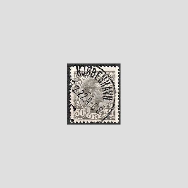 FRIMRKER DANMARK | 1921-22 - AFA 129a - Chr. X 50 re gr - Lux Stemplet