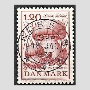FRIM�RKER DANMARK | 1978 - AFA 670 - Sj�ldne svampe - 1,20 Kr. r�d - Pragt Stemplet
