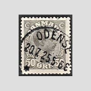 FRIMRKER DANMARK | 1921-22 - AFA 129a - Chr. X 50 re gr - Lux Stemplet