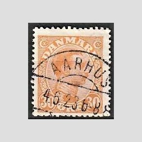 FRIMRKER DANMARK | 1921-22 - AFA 127 - Chr. X 30 re orange - Lux Stemplet 