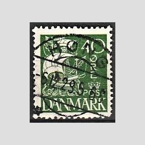 FRIM�RKER DANMARK | 1927 - AFA 174 - Karavel 40 �re gr�n - Lux Stemplet 