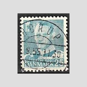 FRIMRKER DANMARK | 1952-53 - AFA 336 - Fr. IX 25 re lysbl - Lux Stemplet