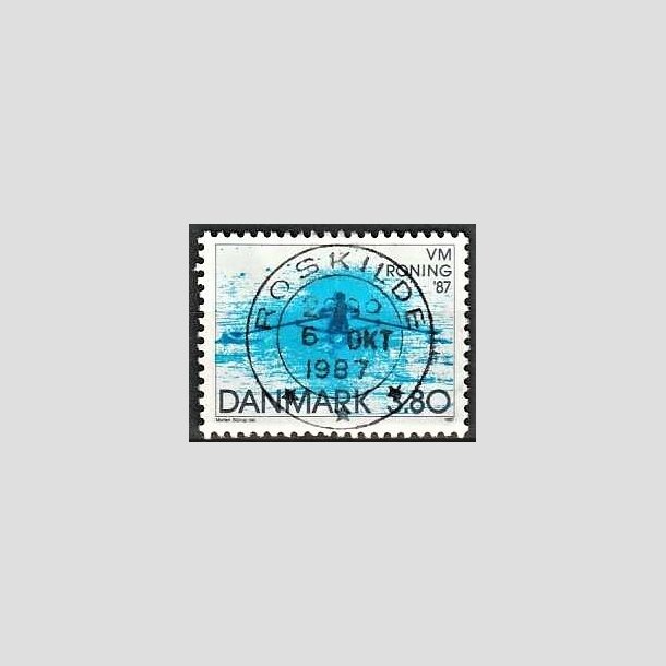 FRIMRKER DANMARK | 1987 - AFA 887 - WM i roning - 3,80 Kr. bl - Pragt Stemplet Roskilde