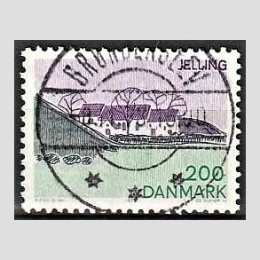 FRIM�RKER DANMARK | 1977 - AFA 640 - Lansdel Sydjylland - 200 �re flerfarvet - Pragt Stemplet