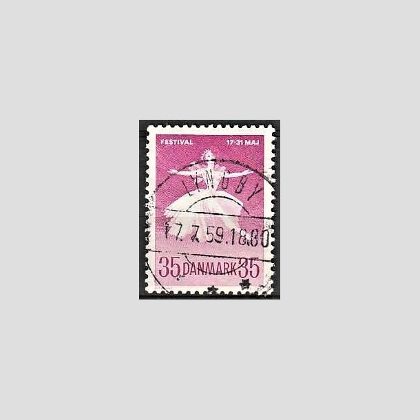 FRIMRKER DANMARK | 1959 - AFA 377 - Ballet og Musikfestival - 35 re rdlilla - Pragt Stemplet Lyngby