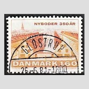 FRIM�RKER DANMARK | 1981 - AFA 726 - Nyboder 350 �r - 1,60 Kr. flerfarvet - Pragt Stemplet Glostrup