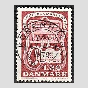 FRIM�RKER DANMARK | 1979 - AFA 672 - Telefonen 100 �r - 1,20 Kr. r�d - Pragt Stemplet