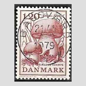 FRIM�RKER DANMARK | 1978 - AFA 670 - Sj�ldne svampe - 1,20 Kr. r�d - Pragt Stemplet