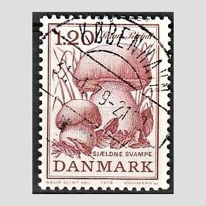 FRIM�RKER DANMARK | 1978 - AFA 670 - Sj�ldne svampe - 1,20 Kr. r�d - Pragt Stemplet