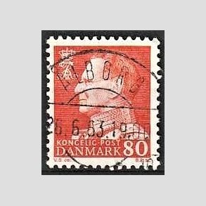 FRIMRKER DANMARK | 1961-62 - AFA 400 - Fr. IX 80 re orangegul - Pragt Stemplet lborg