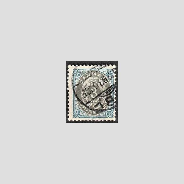 FRIMRKER DANMARK | 1895 - AFA 22By - 3 re bl/gr - Stemplet