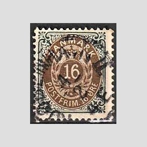 FRIM�RKER DANMARK | 1895 - AFA 27B - 16 �re gr�/brun - Stemplet