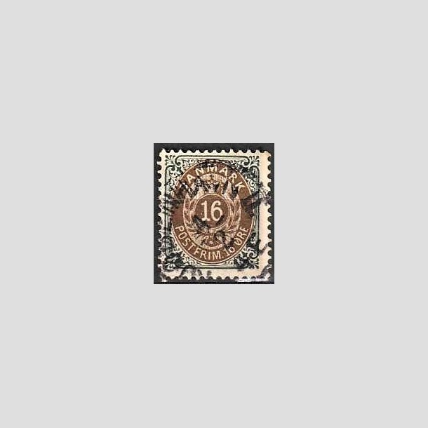 FRIMRKER DANMARK | 1895 - AFA 27B - 16 re gr/brun - Stemplet