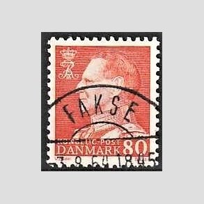 FRIMRKER DANMARK | 1961-62 - AFA 400 - Fr. IX 80 re orangegul - Pragt Stemplet Fakse
