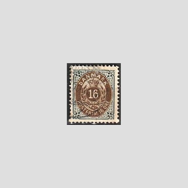 FRIMRKER DANMARK | 1895 - AFA 27B - 16 re gr/brun - Stemplet