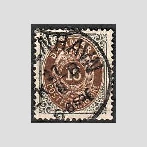 FRIM�RKER DANMARK | 1875 - AFA 27 - 16 �re gr�/brun - Stemplet
