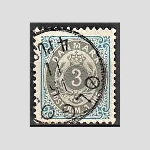 FRIM�RKER DANMARK | 1895 - AFA 22By - 3 �re bl�/gr� - Stemplet