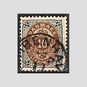FRIM�RKER DANMARK | 1895 - AFA 27B - 16 �re gr�/brun - Stemplet