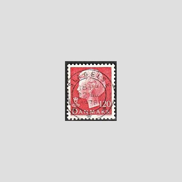 FRIMRKER DANMARK | 1977 - AFA 646 - Dronning Margrethe - 120 re rd - Pragt Stemplet