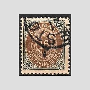 FRIM�RKER DANMARK | 1895 - AFA 27B - 16 �re gr�/brun - Stemplet