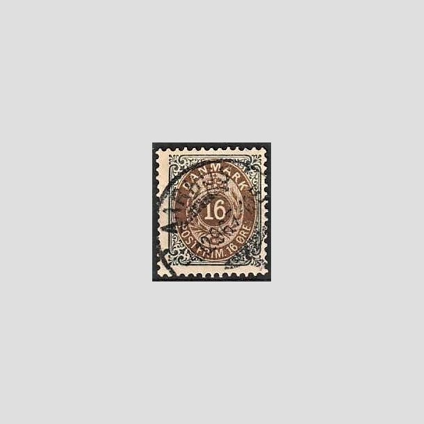 FRIMRKER DANMARK | 1895 - AFA 27By - 16 re gr/brun - Stemplet