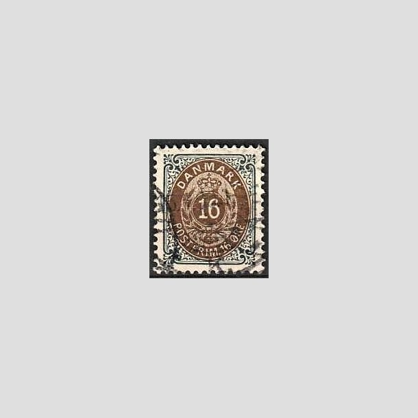 FRIMRKER DANMARK | 1895 - AFA 27By - 16 re gr/brun - Stemplet