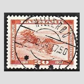 FRIM�RKER DANMARK | 1961 - AFA 392 - Naturfredningsforening 50 �r. - 30 �re brunr�d - Pragt Stemplet Hiller�d