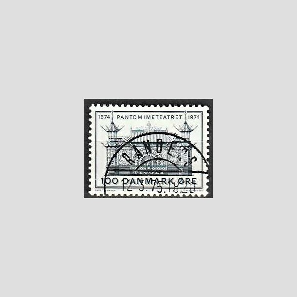 FRIMRKER DANMARK | 1974 - AFA 565 - Pantomimeteateret 100 r - 100 re bl - Pragt Stemplet