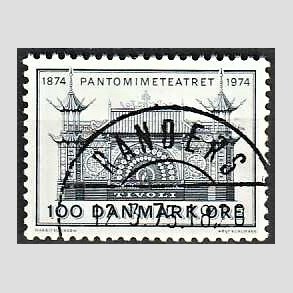 FRIM�RKER DANMARK | 1974 - AFA 565 - Pantomimeteateret 100 �r - 100 �re bl� - Pragt Stemplet Randers