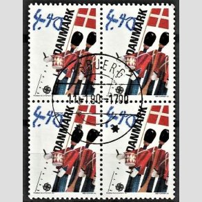 FRIMRKER DANMARK | 1989 - AFA 939 - Legetj/Spil for brn - 4,40 Kr. flerfarvet i 4-blok - Lux Stemplet