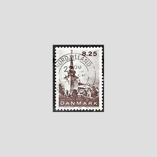 FRIMRKER DANMARK | 1990 - AFA 976 - Jyske landsbykirker - 8,25 Kr. brun - Lux Stemplet