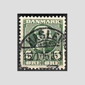 FRIMRKER DANMARK | 1905-06 - AFA 52 - Chr. IX 5 re grn - Lux Stemplet Haslev