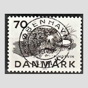 FRIM�RKER DANMARK | 1975 - AFA 602 - Truede dyr - 70 �re brun - Pragt Stemplet