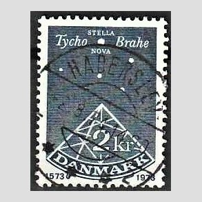 FRIM�RKER DANMARK | 1973 - AFA 551 - De Stella Nova - 2 Kr. bl� - Pragt Stemplet