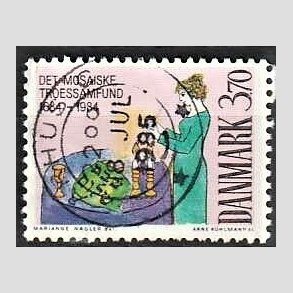 FRIM�RKER DANMARK | 1984 - AFA 815 - Ludvig Holberg - 3,70 Kr. flerfarvet - Pragt Stemplet