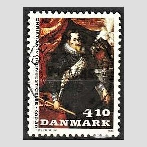 FRIM�RKER DANMARK | 1988 - AFA 904 - Christian d. IV - 4,10 Kr. flerfarvet - Pragt Stemplet