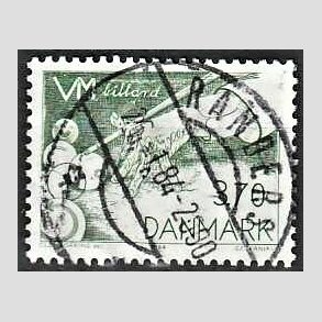 FRIM�RKER DANMARK | 1984 - AFA 797 - WM i billard - 3,70 Kr. gr�n - Pragt Stemplet