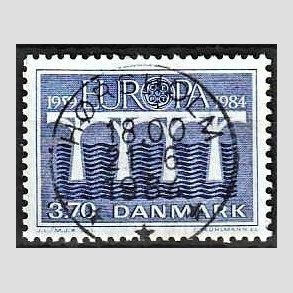 FRIM�RKER DANMARK | 1984 - AFA 804 - Europam�rker - 3,70 Kr. bl� - Pragt Stemplet H�rsholm