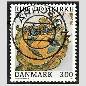 FRIM�RKER DANMARK | 1987 - AFA 879 - Ribe Domkirke - 3,00 Kr. flerfarvet - Pragt Stemplet