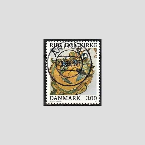 FRIMRKER DANMARK | 1987 - AFA 879 - Ribe Domkirke - 3,00 Kr. flerfarvet - Pragt Stemplet