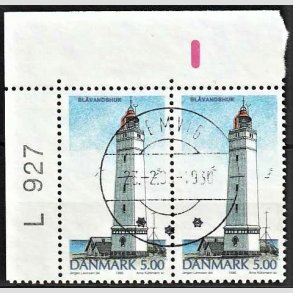 FRIMRKER DANMARK | 1996 - AFA 1125 - Danske Fyrtrne - 5,00 Kr. flerfarvet i par - Pragt Stemplet