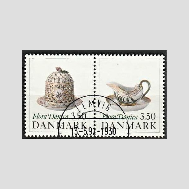 FRIMRKER DANMARK | 1990 - AFA 966,967 - Flora Danica 200 r - 3,50 Kr. flerfarvet i par - Pragt Stemplet