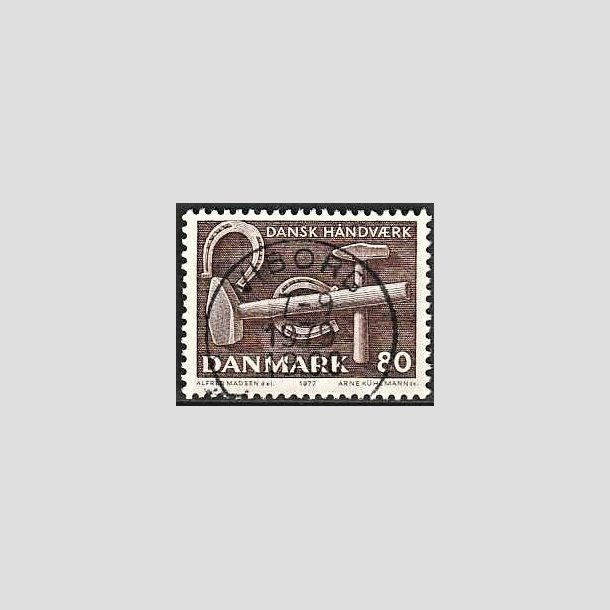 FRIMRKER DANMARK | 1977 - AFA 641 - Dansk hndvrk - 80 re brun - Pragt Stemplet Nyborg